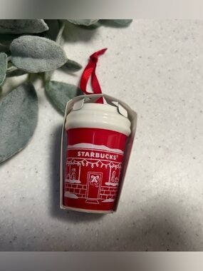 ✨Starbucks 2025 Ceramic Mini Red Cup Ornament NIB Holiday Collectible